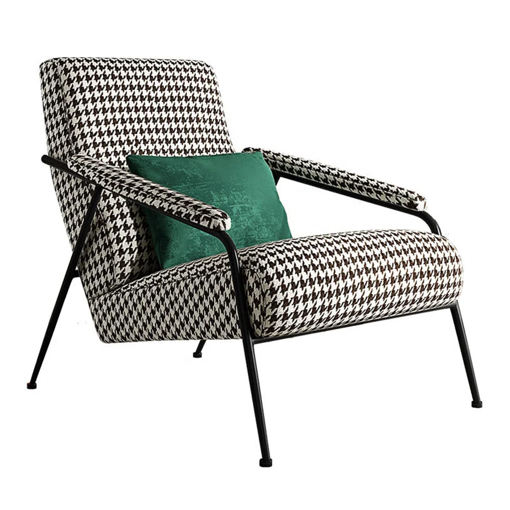 Designer swallow grid upholstered Leisure chair living room arm chair