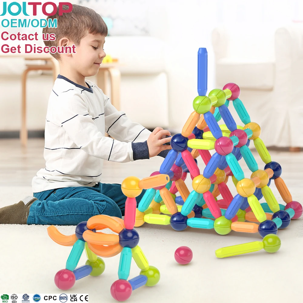 108 pcs Magnetic Stick Building Blocks Toys Games Magnetic Sticks and Balls 3D Magnetic Stick Building for kids