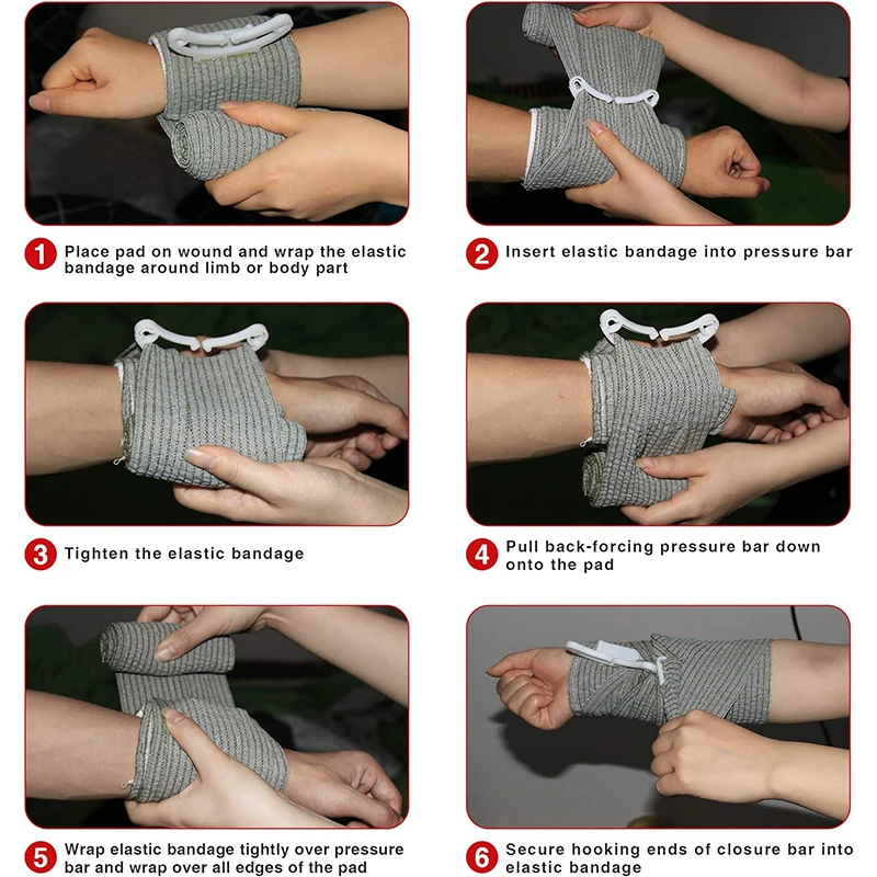 Trauma Wound Dressing Medical Compression Israeli Emergency Hemostatic Bandage 4 Inch