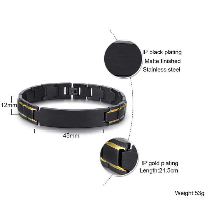 Customs Engraved Brushed Men Bangle Bracelets Stainless Steel Bar Charm Bracelet Customized Text