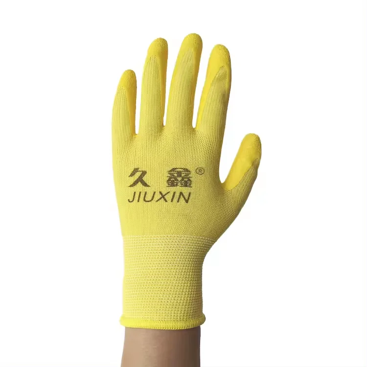 Factory for men finger protection industrial latex flex safety supplier printing safety gloves for work