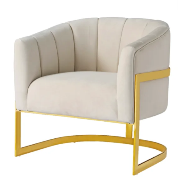 Custom 2022 Cafe Shop Office Hotel Outdoor White Armchair Round Single Sofa Chair Nail Manicure Salon for Living Room