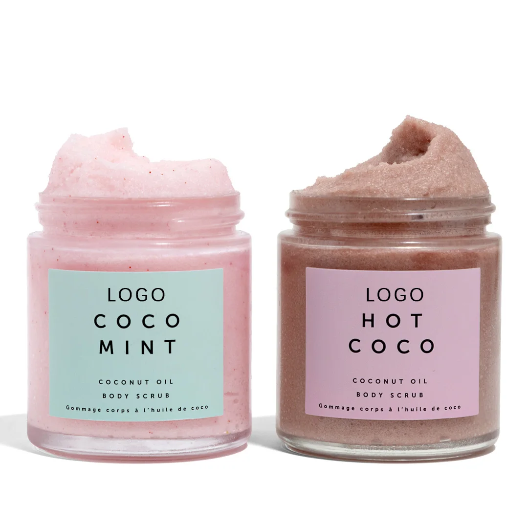 Private Label 250g Skin Coco Coffee Coconut Oil Body Scrub Brighten Deep Cleansing Body Exfoliating For All Skin