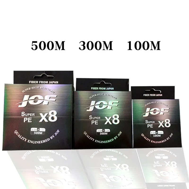  Плетеная рыболовная леска JOF X8 300 м 8 нитей многоцветная многонитевая полиэтиленовая для соленой воды