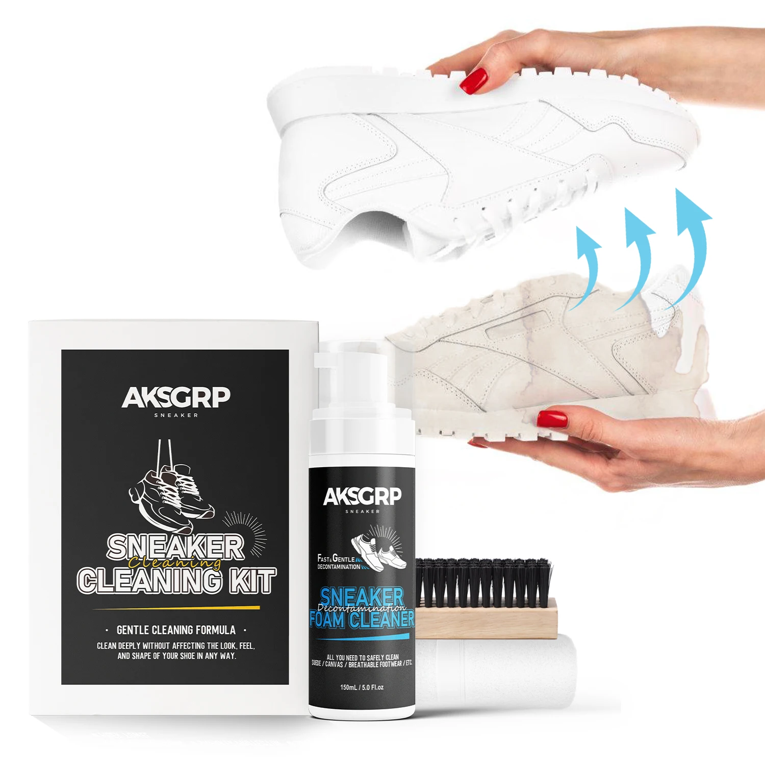 AKSGRP  Shoe Cleaner Cleaning Foam Care Kit 150 ml Sneaker Cleaning Kit