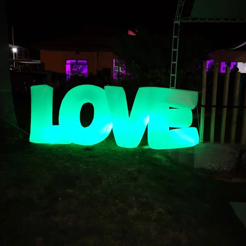 Custom advertising alphabet giant 10ft inflatable letters with led light decoration