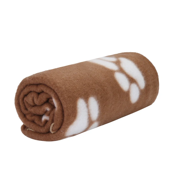 BSCI Soft New Style Custom Printing Cute Pet Blanket Warm christmas Paw Print Puppy Fleece Pet Throw Blanket