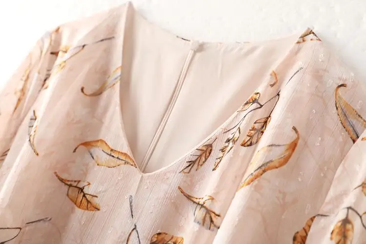 Elegant V-neck Women High Waist Floral Print Female Long Loose Lady Summer Short Sleeve Wrap Casual Dress