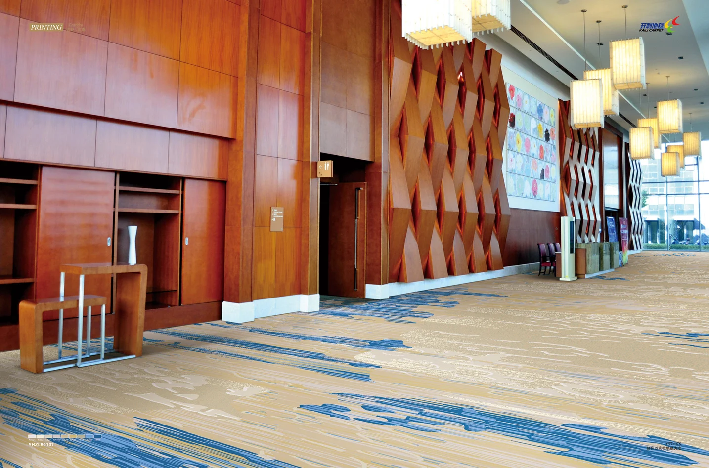 100% Polystyrene Customizable Colorful Jacquard Patterns Wall-to-Wall Carpets for Hotel Banquet Corridor