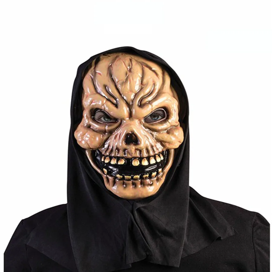 Popular Design 1 PC Horror Brown Halloween Party Masks Realistic Silicone Facial Mask for Kids, Creepy Party Costume Accessories