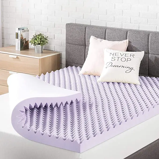 Full 3 Inch Egg Crate Memory Foam Mattress Topper with Soothing Lavender Infusion