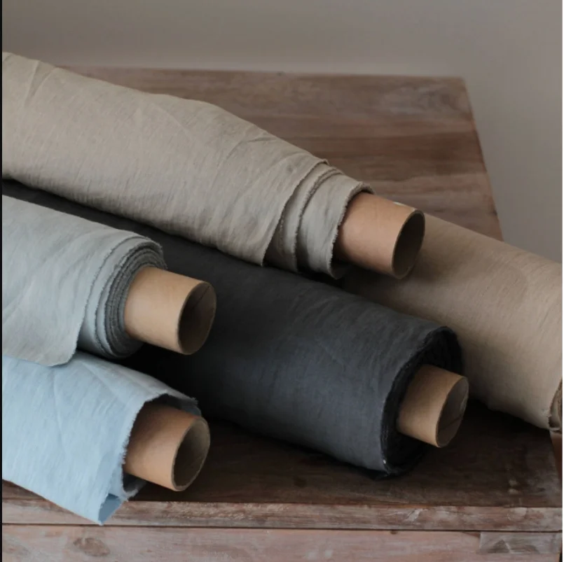 100% pure French linen heavy with stone washed fabrics