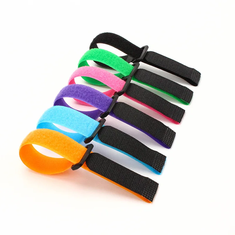 Cable strap with logo Reusable cinch strap hook loop cable ties Blue 1.5x10inch Hook and Loop cable ties hook loop belt