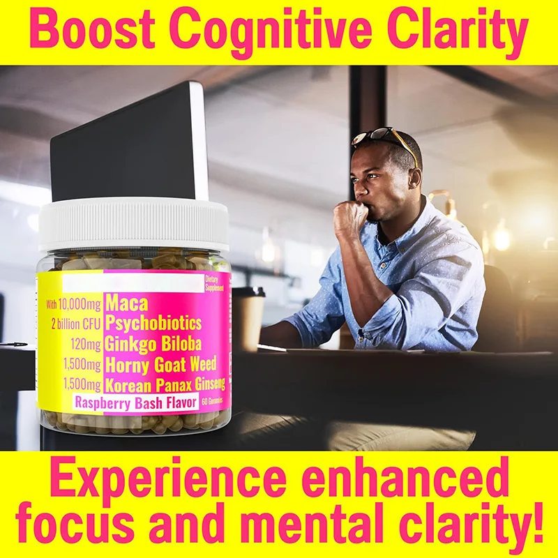 Private Label Strong Supplement Ultimate Plus Black Maca Root Capsules Ashwagandha Ginseng For Men Women