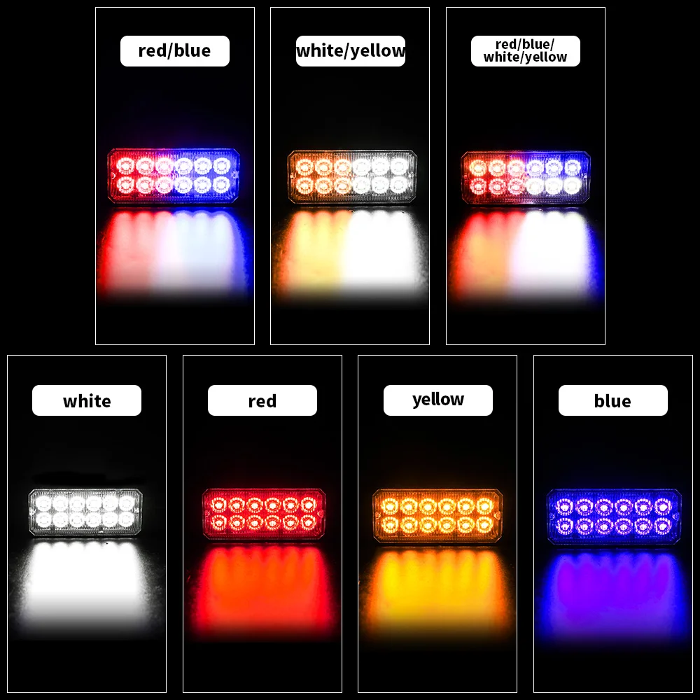 DXZ 12LED Emergency Warning Caution Hazard Construction Amber Strobe Light Many Different Flashing for Car Truck SUV Van