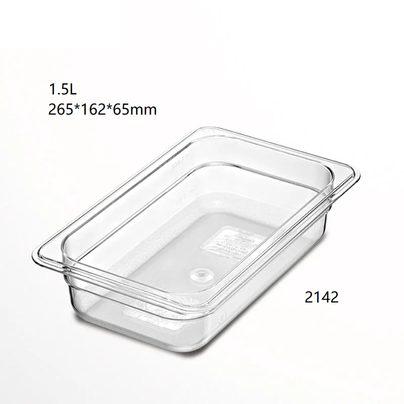 1/4 Size Polycarbonate Clear Gastronorm Gn Containers PC Food Pan Kitchen Restaurant Buffet Food Tray Container with Lid Cover