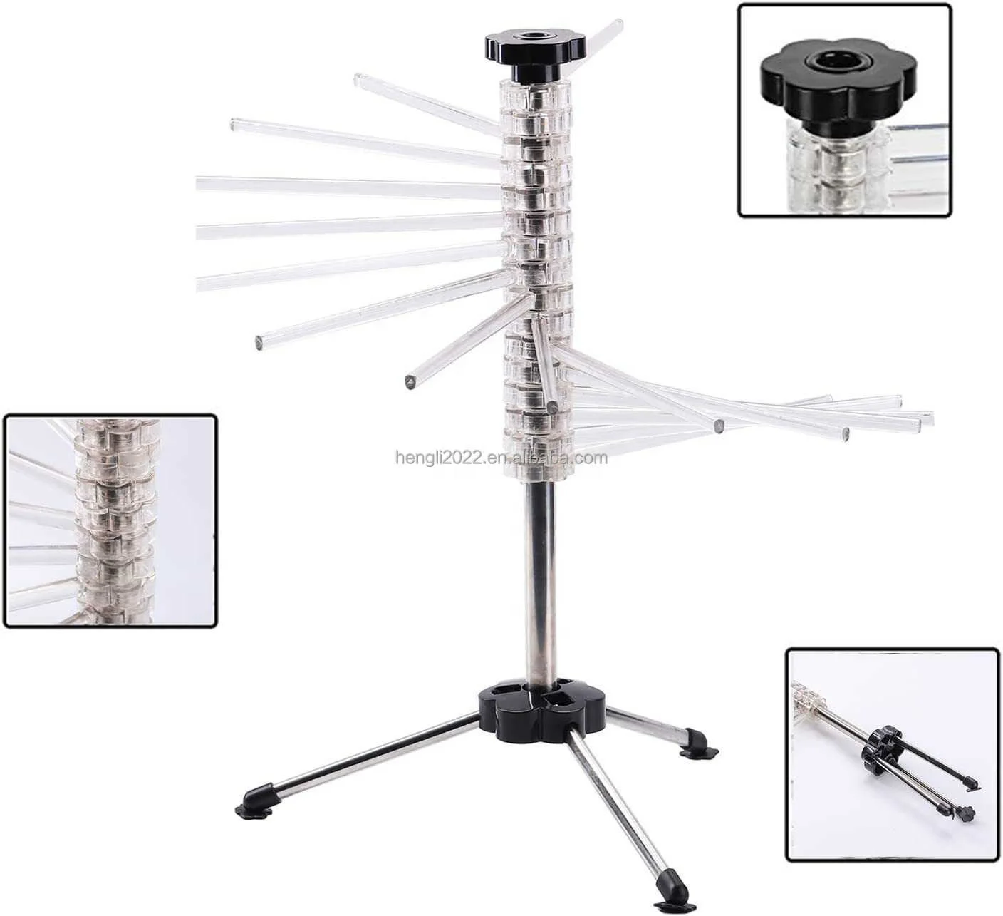 Folding Pasta Drying Rack Manual Rotating Pasta Drying Rack For Waking Hanging Pasta Rack Easy To Store Easy To Clean