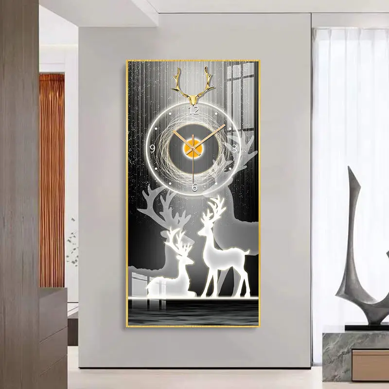 Nordic luxury wall clock fashion modern Crystal porcelain Glass abstract wall art decor modern home