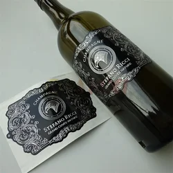 Personalized embossed gold foil sticker Adhesive wine bottle label