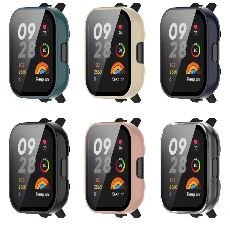 Redmi Watch 3 Protective Case Hard PC Case Watch 3 Case PC+Tempered Film Glass Full Covage Shell