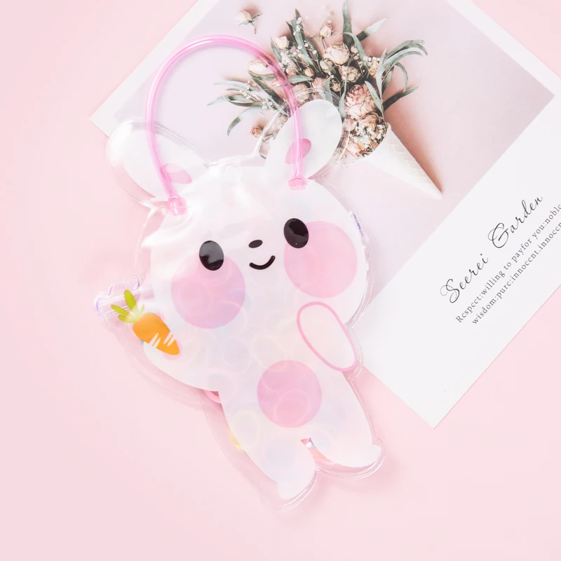 Korean version of the new hair rope does not hurt the hair cute little rabbit self-sealing bag black rubber band