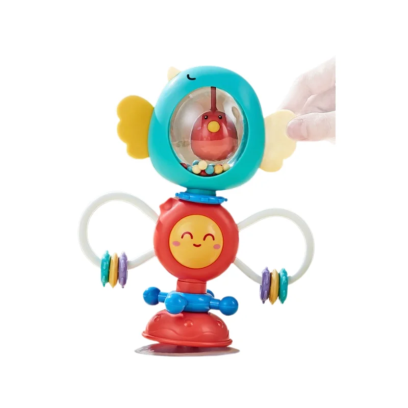 Jiefan puzzle comfort table suction cup coax turn music hand rattle early education baby toy OEM