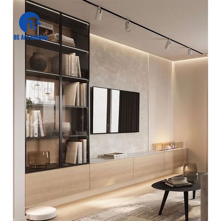 DS Modern Fashion Wooden Luxury Modern Design TV Stand TV Unit Wall Mounted Living Room TV Cabinet