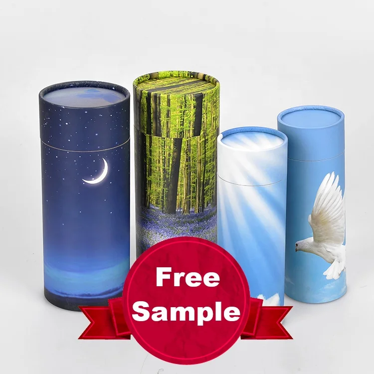 B052-4 Wholesale Funeral Pape Biodegradable Urnas For Animal Ashes Pet Cremation Scatter Tubes