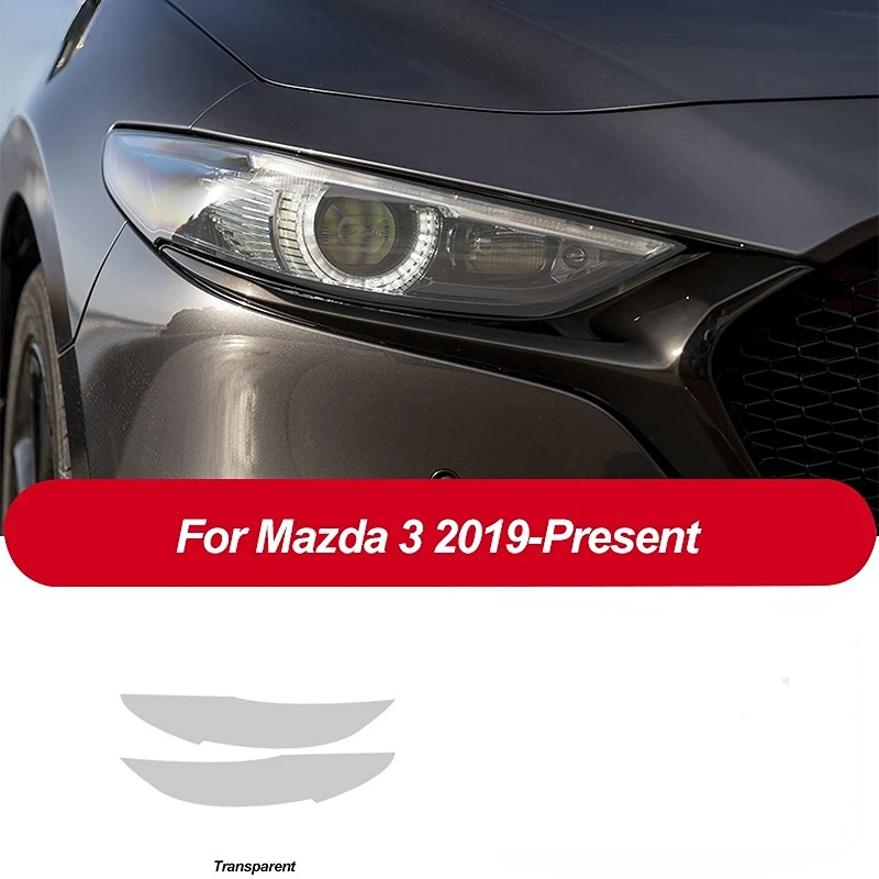 2 шт. Прозрачная Черная защитная пленка для автомобильных фар Mazda 3 BP 2019 2020