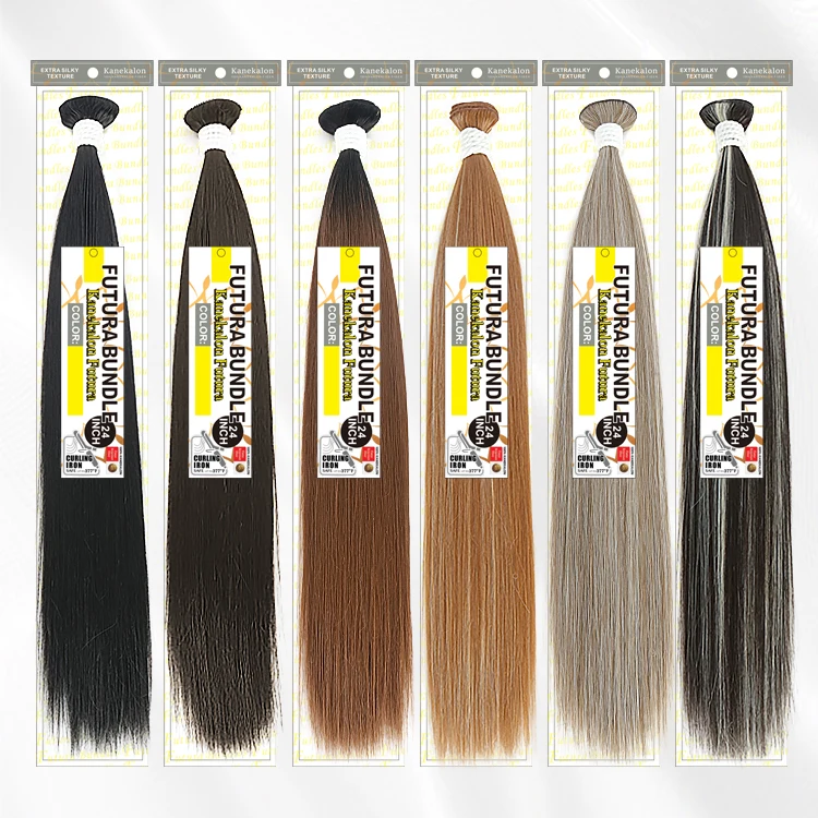 Julianna Kanekalon Wholesale Futura Fiber Synthetic Bundle Pack Straight Heat Resistant Fiber Synthetic Weave Bundle Extension