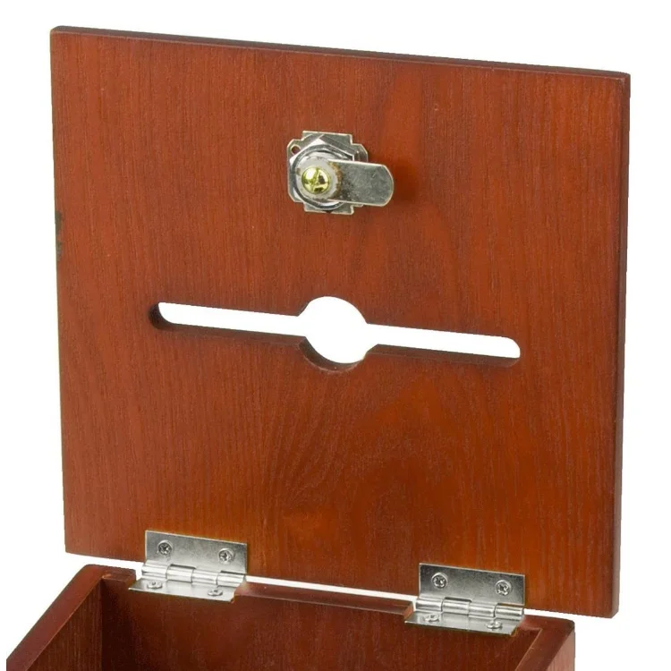 Factory Direct Sale Handmade Locking Hinged Lid Oak Wood Suggestion wooden box