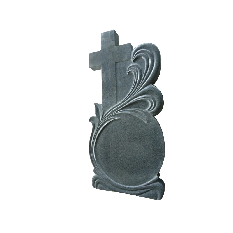 Grey granite tombstone black granite angels for headstones