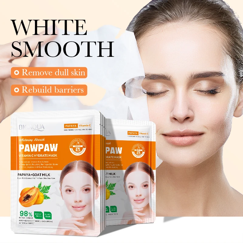 OEM BIOAQUA private label papaya vitamin c collagen brightening moisturizing hydrating whitening skin care set