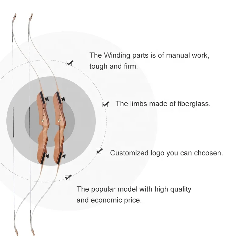 Wood 38 Lbs 62 Inch Carbon Arrow Bow Archery Hunting Bow Traditional Archery Products Top Archery Bows
