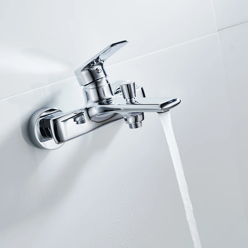 Momali hot selling hotel home bathroom faucet hot and cold zinc wall mounted mixer bath faucet