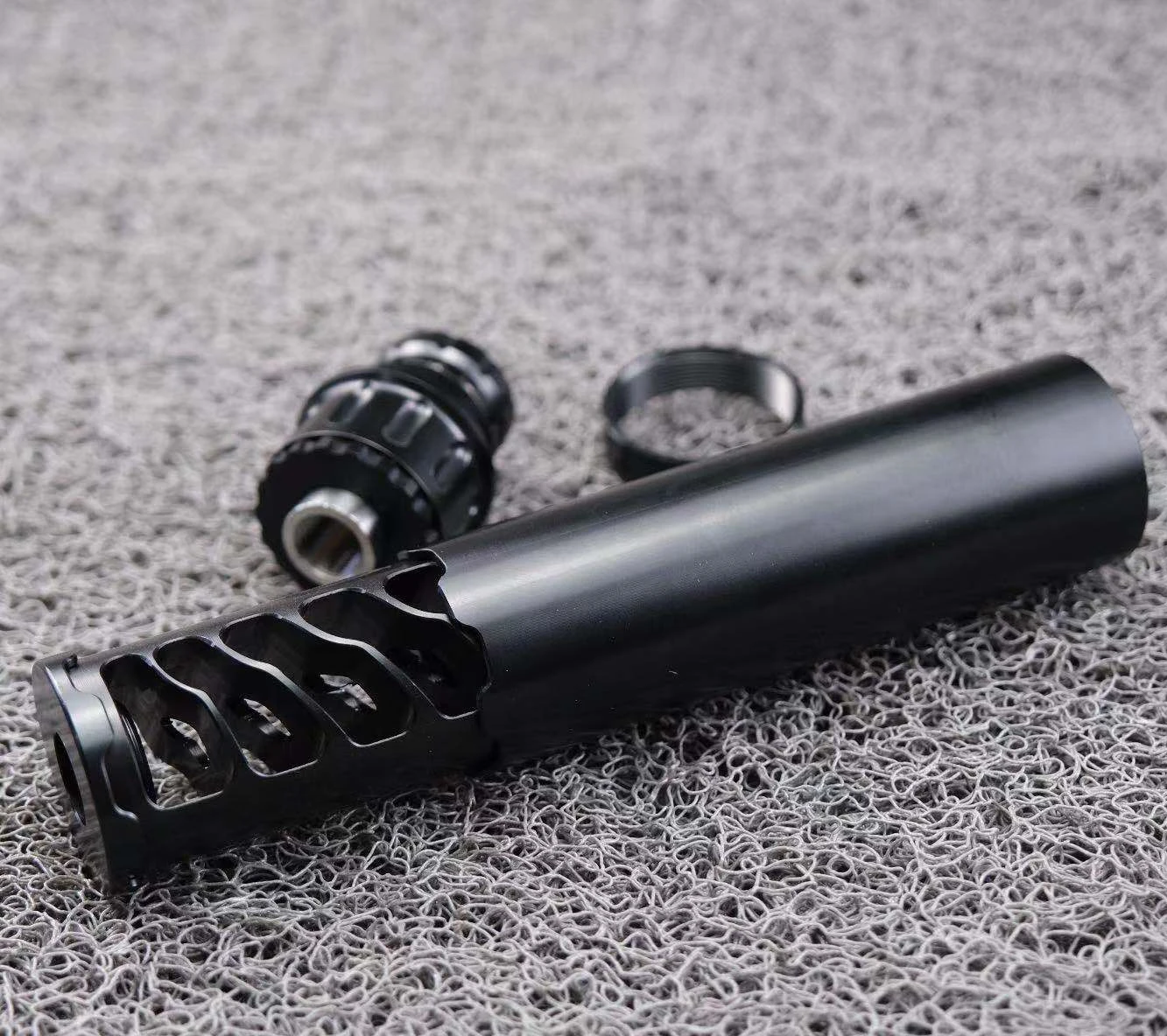 6.5' L Aluminum Single Core Fuel Filter Solvent Trap 1-3/16x24 Monocore 9.5mm Hole + Stainless Steel Recoil Booster 1/2x28 9mm