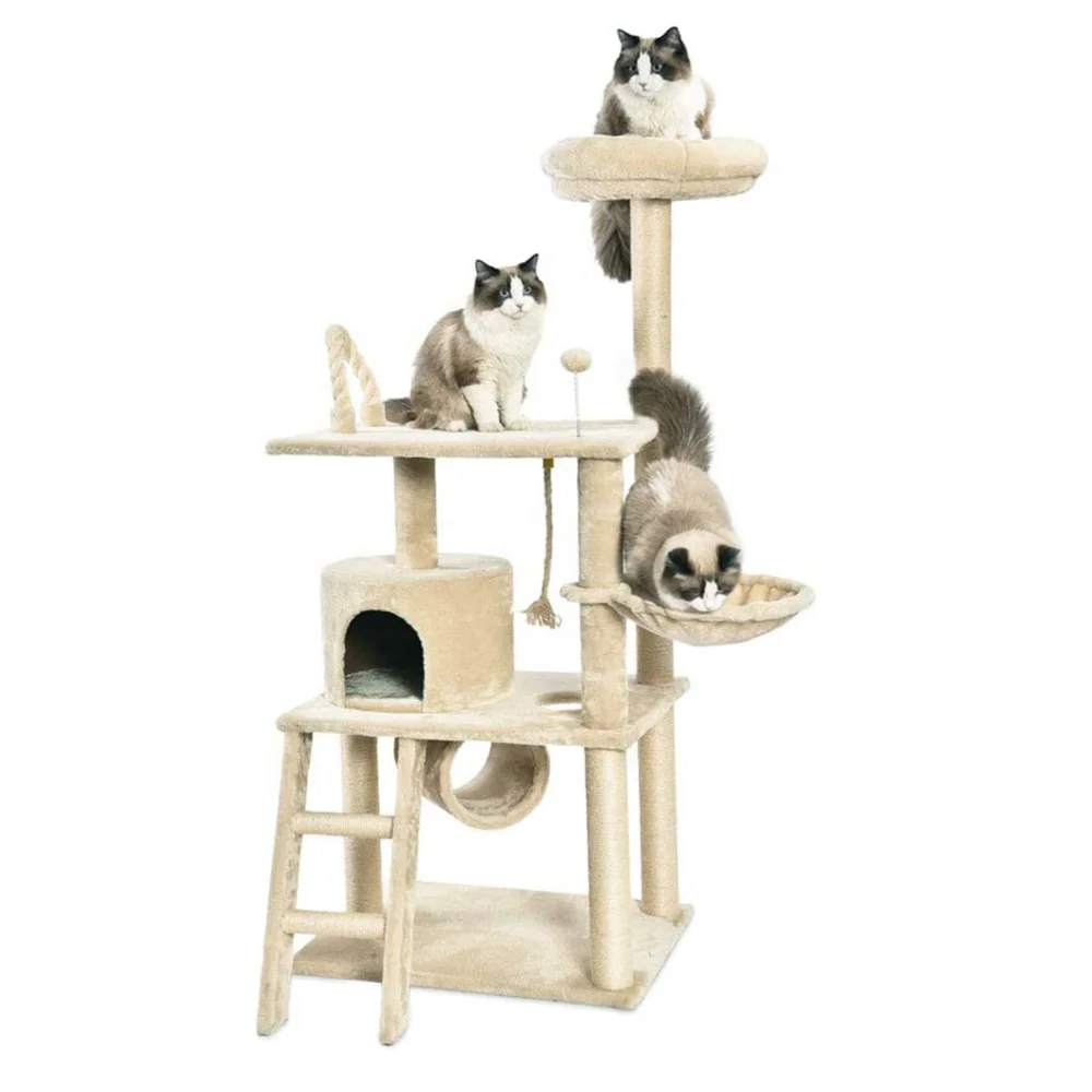 
Cat Scratching Lounge Modern Condo Post Sisal Toy Tree Luxury Pet Furniture 