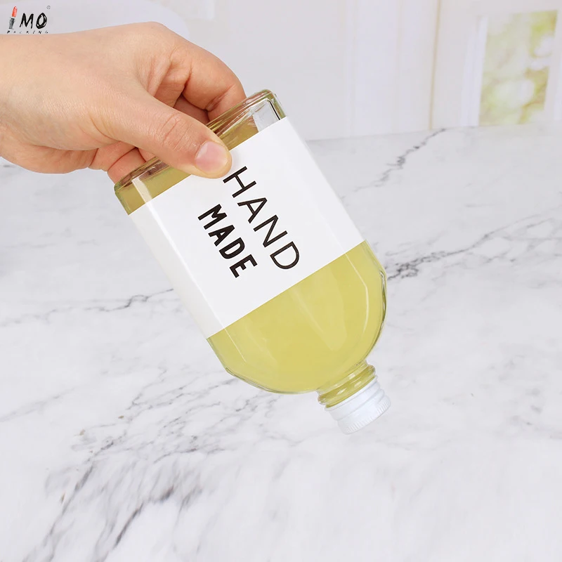 500ml transparent glass milk tea bottle ins high-value aluminum cap sealed homemade small bottle empty bottle