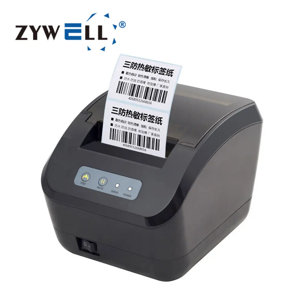 ZY609 label printer ZYWELL usb price tag printer 3inch inkless thermal barcode sticker printer