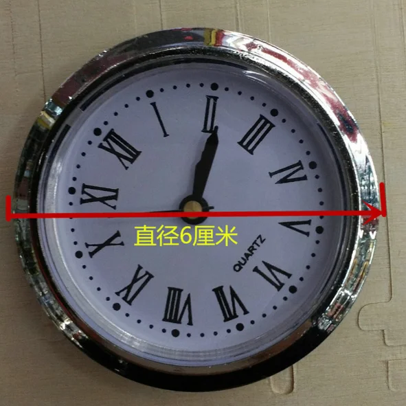 Hot Sale 60 MM Quartz Analog Home Decorative Modern plastic Frame Retro Embedded  Clock