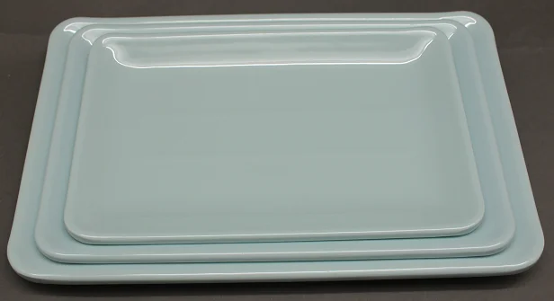 Factory melamine A5 plastic hot pot customized long dish plate tableware snack white rectangular plate