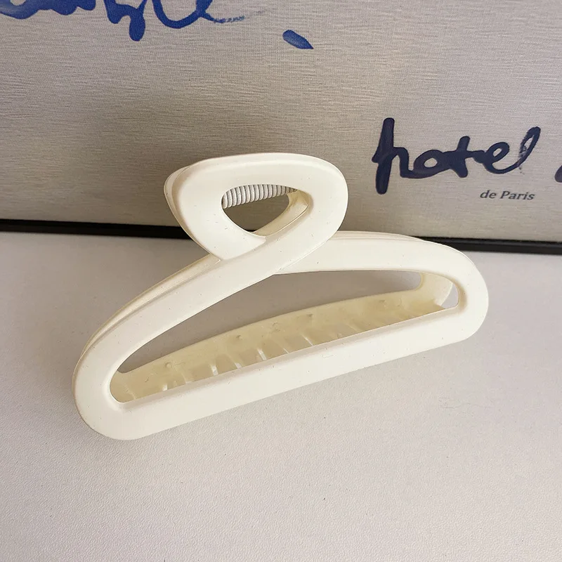 Korean Simple Frosted Hair Claw Women Versatile White Hair Shark Clips Large Back of Headband Hair Gripper Accessories For Girls