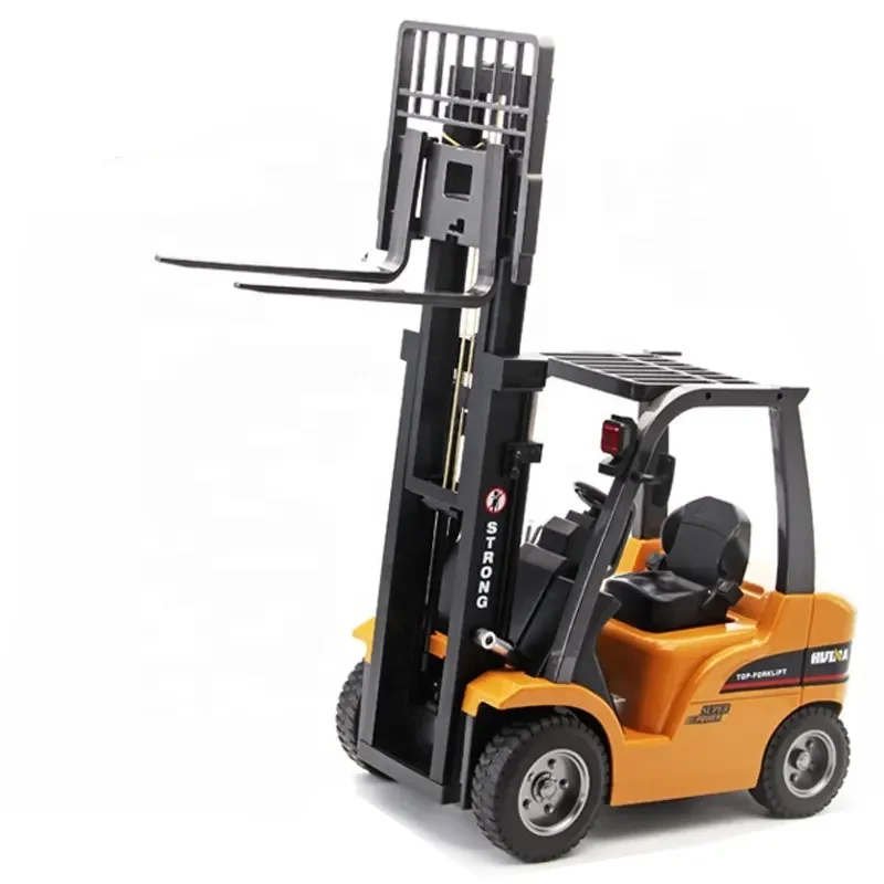 Huina 1577 1/10 8CH Die-cast Truck Remote Controlled Engineering Car Alloy Metal Radio Control Fork Lift RC Diecast Forklift Toy