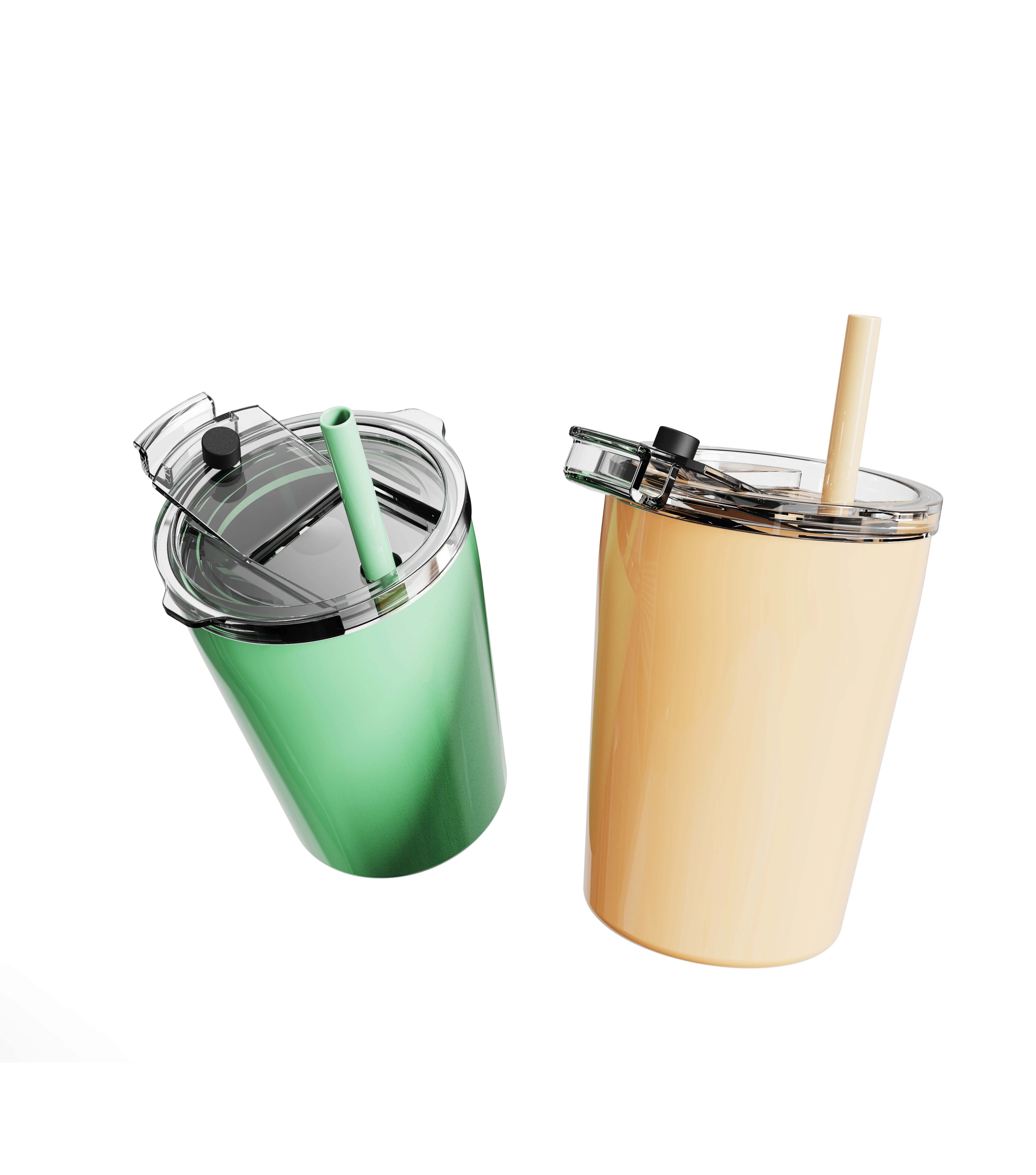 New Arrived Kids Stainless Steel Cup Lovely Small 12OZ Tumbler Sippy Cup with Lid and Straw