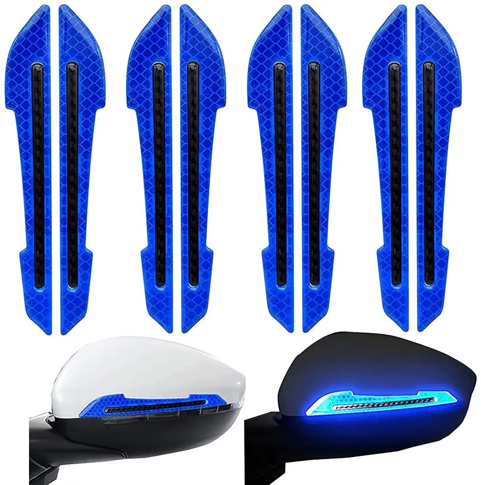 2 pcs Car Rearview Mirror Reflective Sticker Auto Safety Warning Reflective Sticker Exterior Decorative Tape