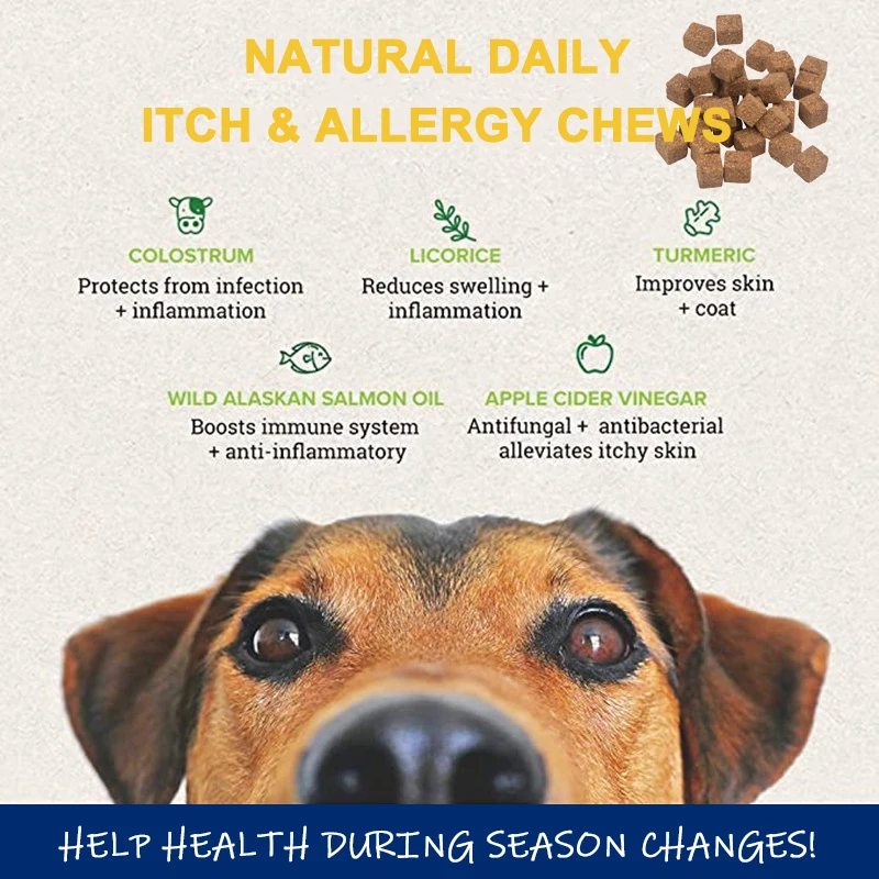 Pet Itching Relief Allergy Against Immune Support Dog Cat Supplement Granules