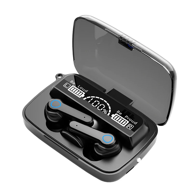 Wireless 5.0 Earbuds with Charging Case Powerbank LCD Display TWS Cheap Ear Headphones Handsfree Headphone