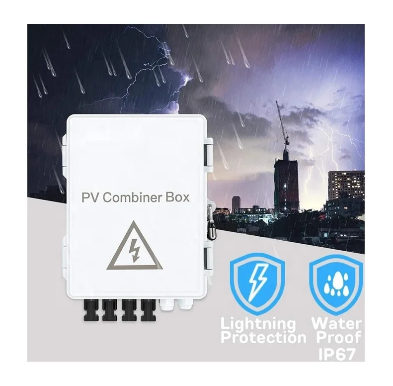 Solar Related Products 4 String PV Combiner Box with Lightning Arrester 10A Rated Current Fuse and Circuit Breakers