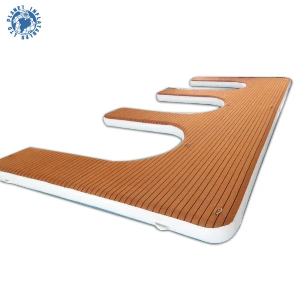 Factory Sale Durable Floating Dock Inflatable Dock Station U Dock With Teak Surface