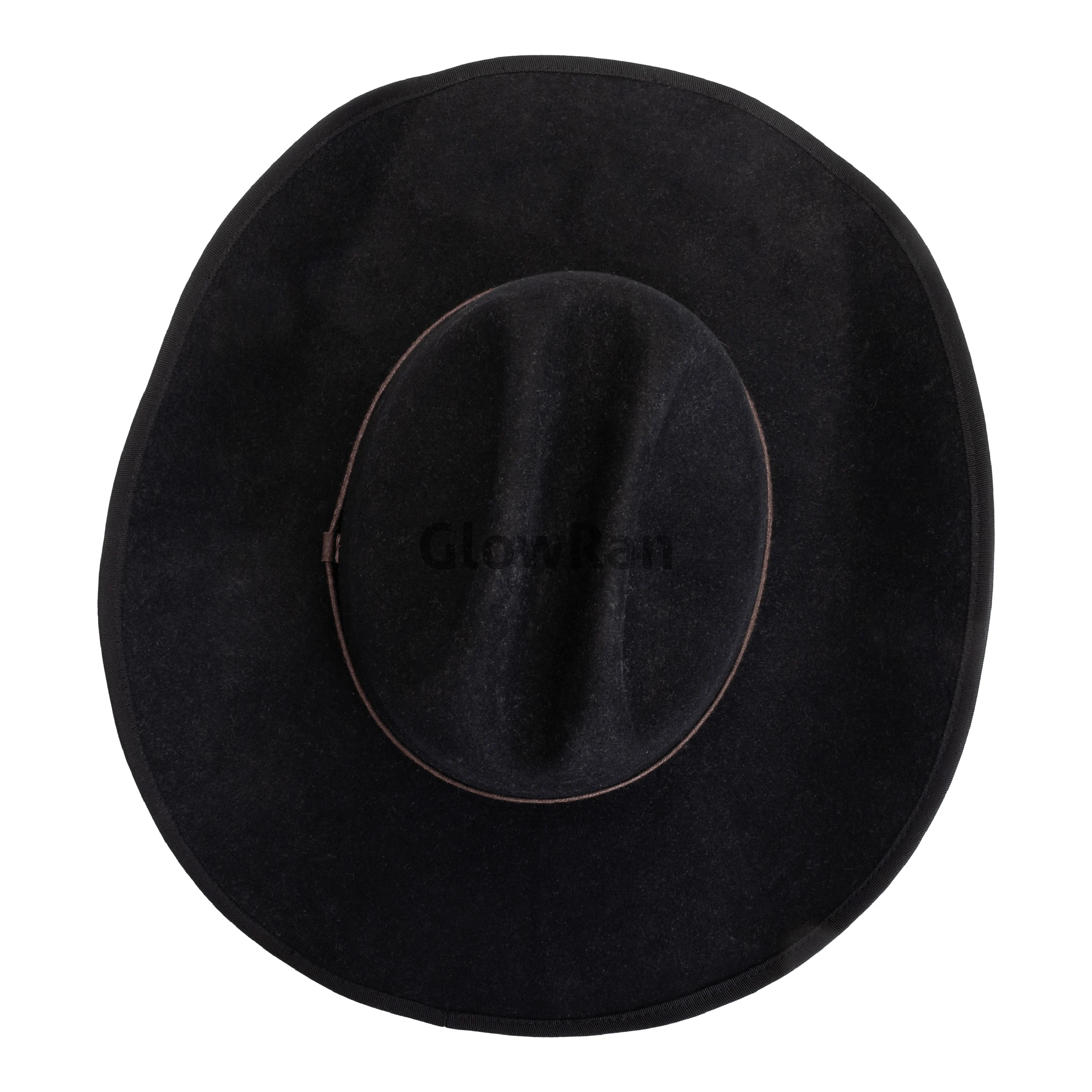 GlowRan 100 Wool Felt Western Black Cowboy Hats For Men Adult Ready To Ship
